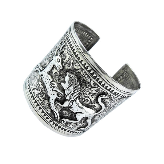 Artisan 925 Solid Sterling Silver Jewelry Cuff Bangle M2