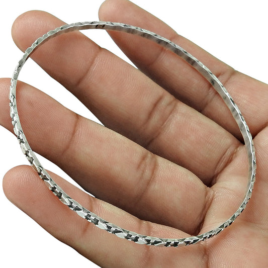 101 Solid 925 Sterling Silver Thin Bangle for Minimalist Style