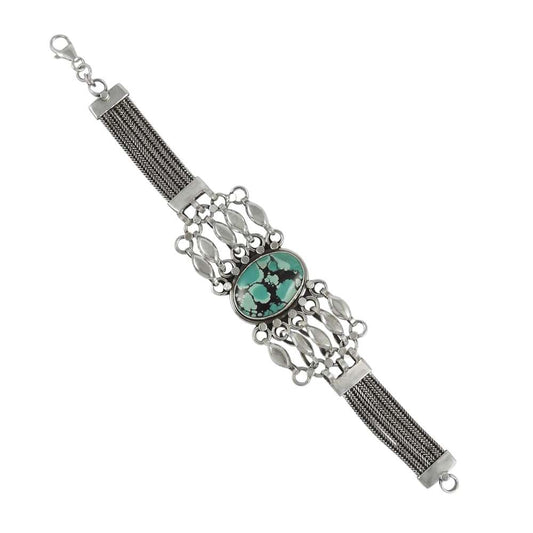 Natural Turquoise Gemstone 925 Silver Mothers Day Gift Bracelet For Girls D1