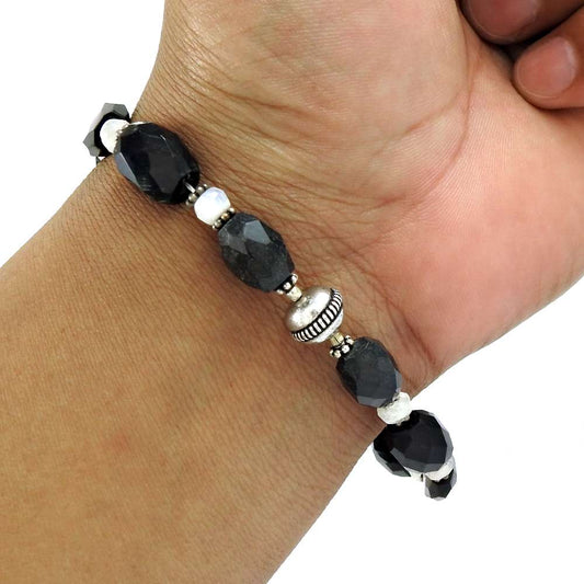 Natural Onyx Gemstone 925 Sterling Silver Mothers Day Gift Bracelet For Women V2