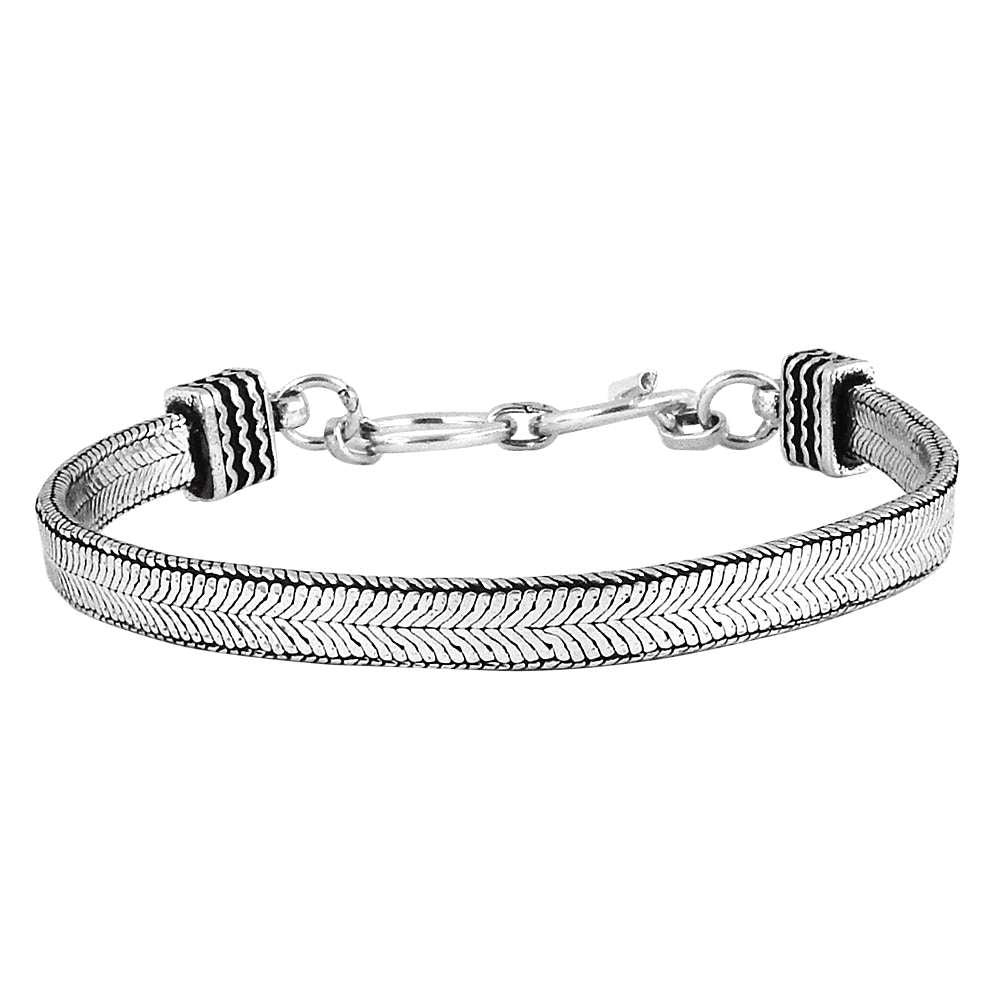 925 Sterling Silver Handcrafted Jewelry Chain Bracelet A6