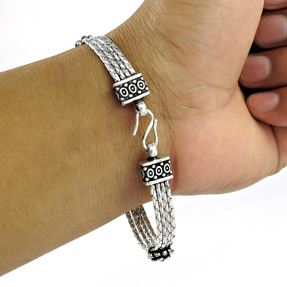 Solid 925 sterling silver statement bracelet jewelry