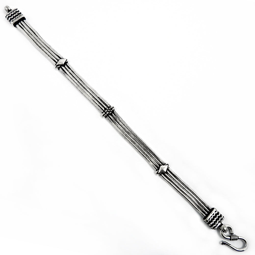 Solid 925 sterling silver chain bracelet jewelry