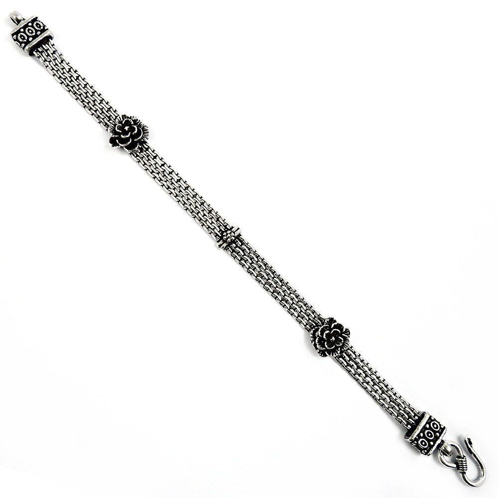 Solid 925 sterling silver bracelet statement jewelry