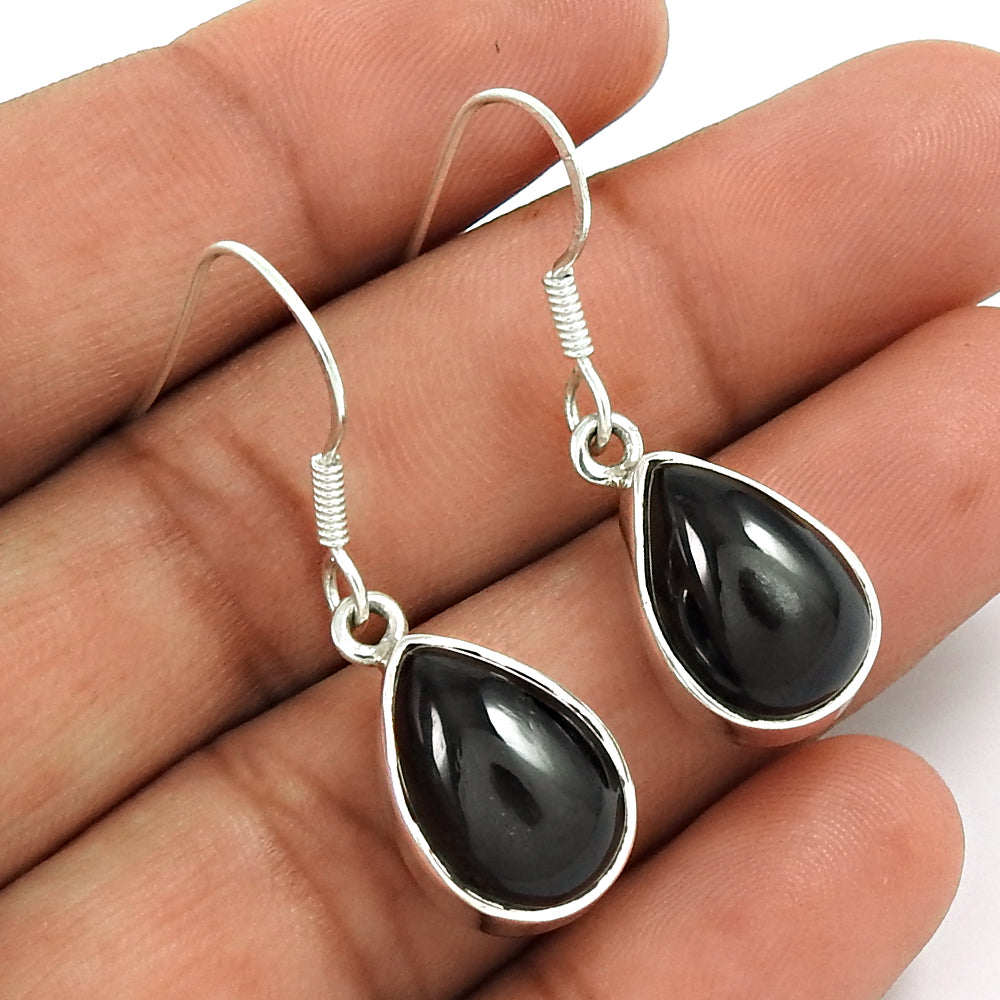 Gift For Women Drop/Dangle Boho Earrings 925 Silver Natural Black Star Q4