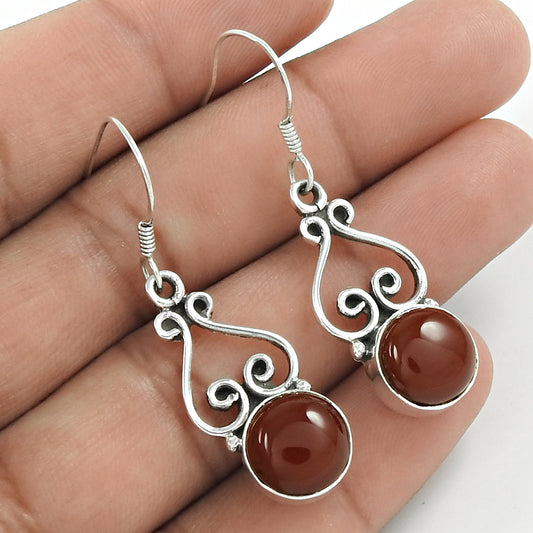 Mothers Day Gift 925 Sterling Silver Natural Onyx Earrings N1