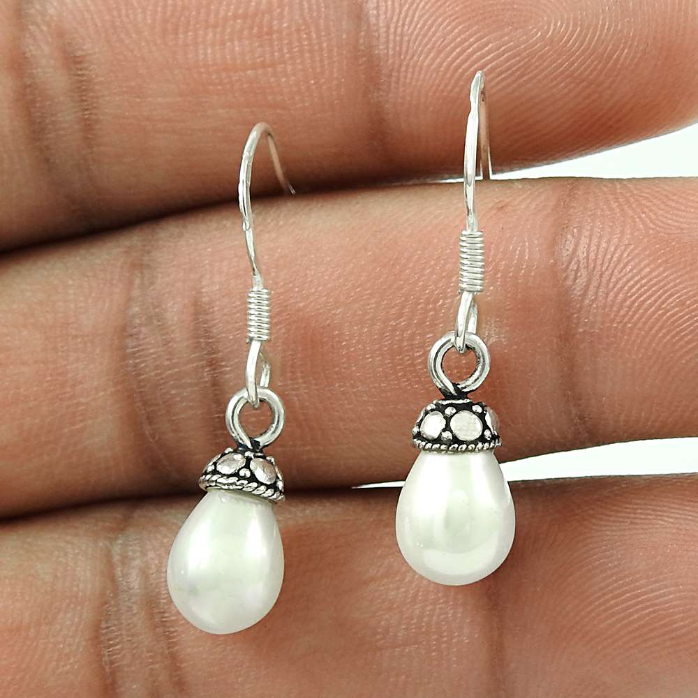 Secret 925 Sterling Silver Pearl Dangle Earrings Wholesale Price