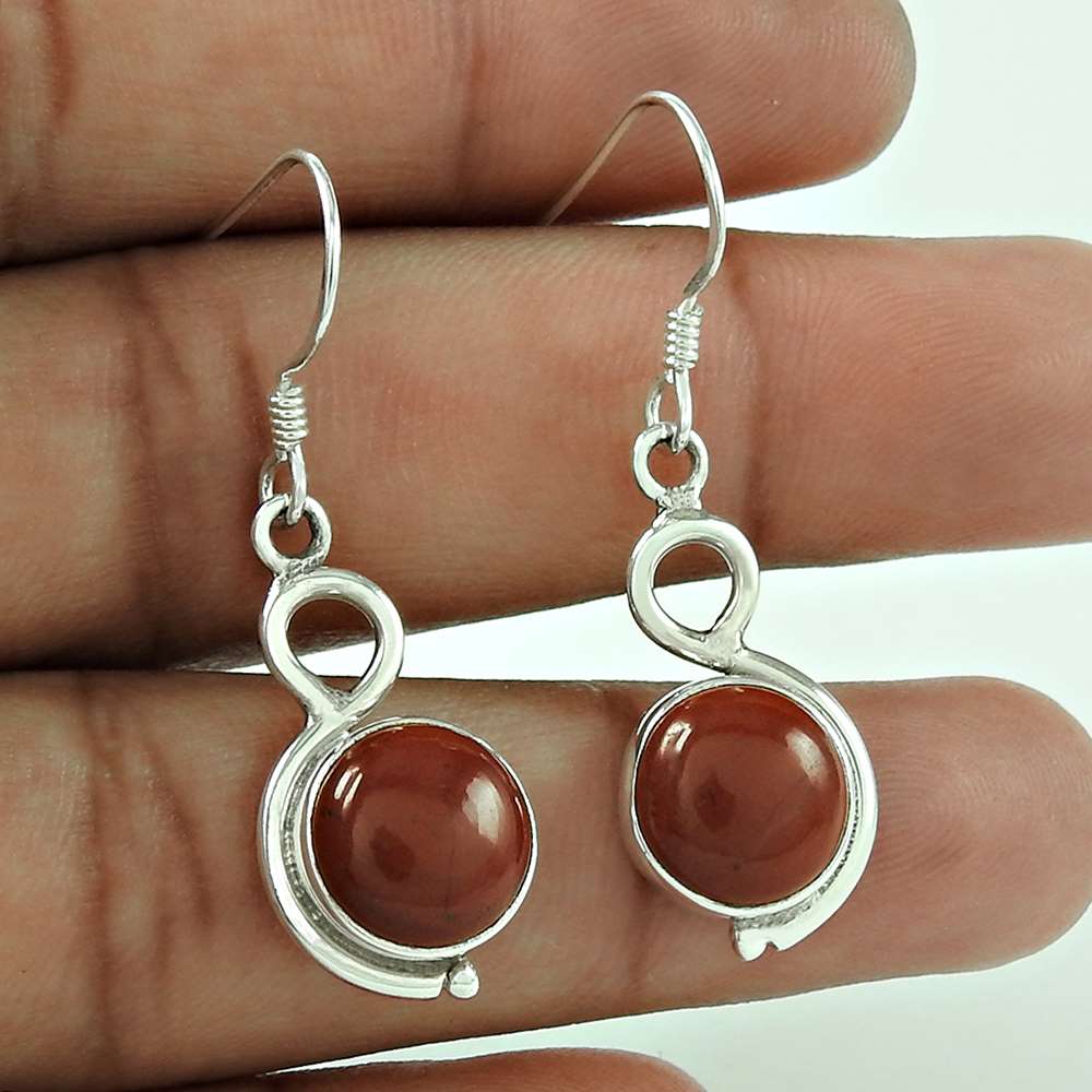 Pretty Red Jasper Earrings Gemstone Sterling Silver Jewellery Großhändler