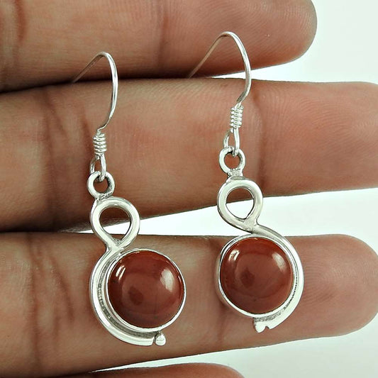 Pretty Red Jasper Earrings Gemstone Sterling Silver Jewellery Großhändler