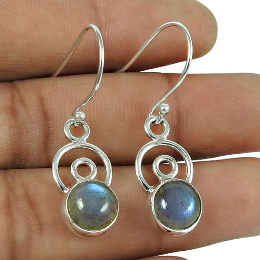 Personable Labradorite Gemstone 925 Sterling Silver Earrings Jewellery