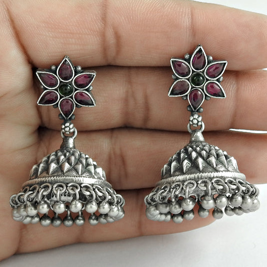 101 Round Garnet Gemstone August Vintage Dangle Mother New Earrings 925 Solid Silver