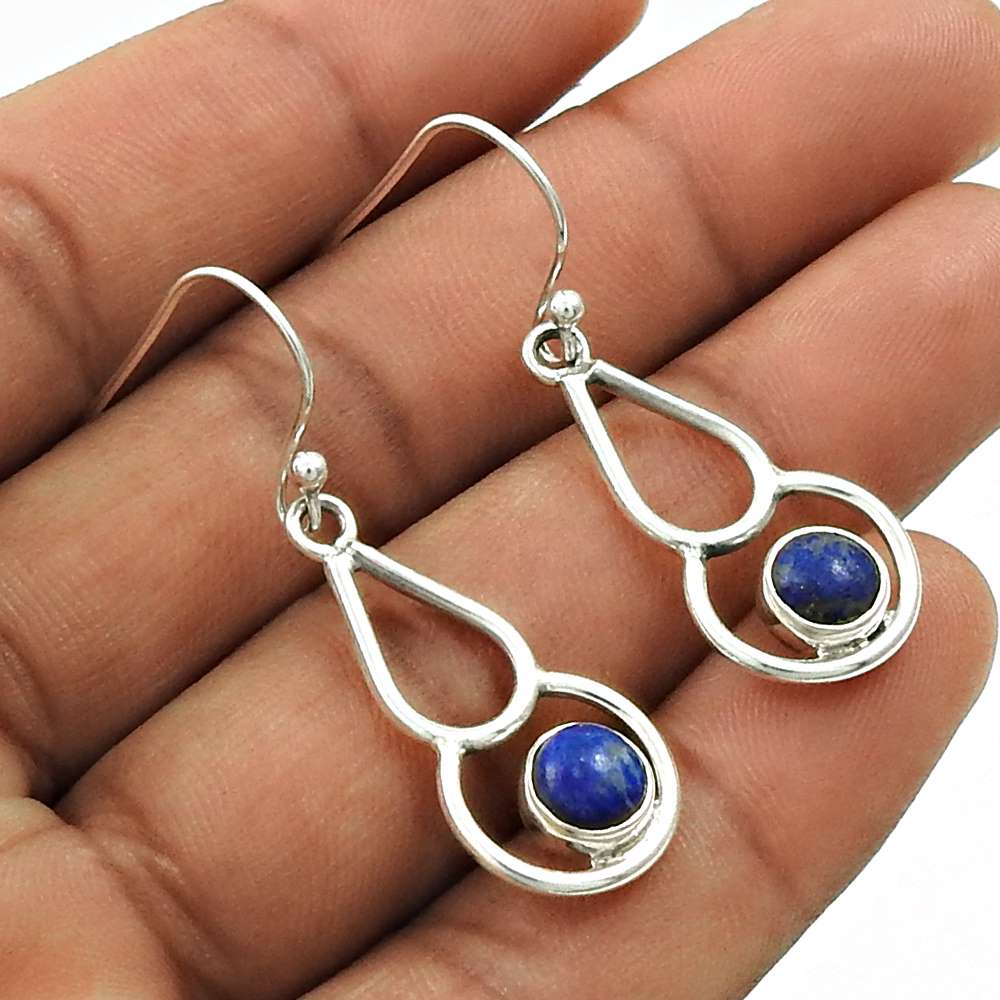 Natural RAINBOW MOONSTONE Gemstone Earring 925 Silver HANDMADE Jewelry AI8