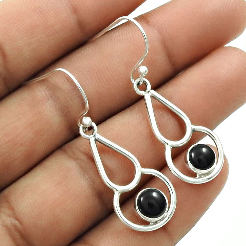 Natural RAINBOW MOONSTONE Gemstone Earring 925 Silver HANDMADE Jewelry AI8