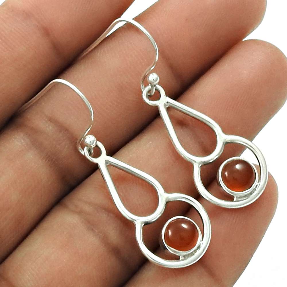 Natural RAINBOW MOONSTONE Gemstone Earring 925 Silver HANDMADE Jewelry AI8