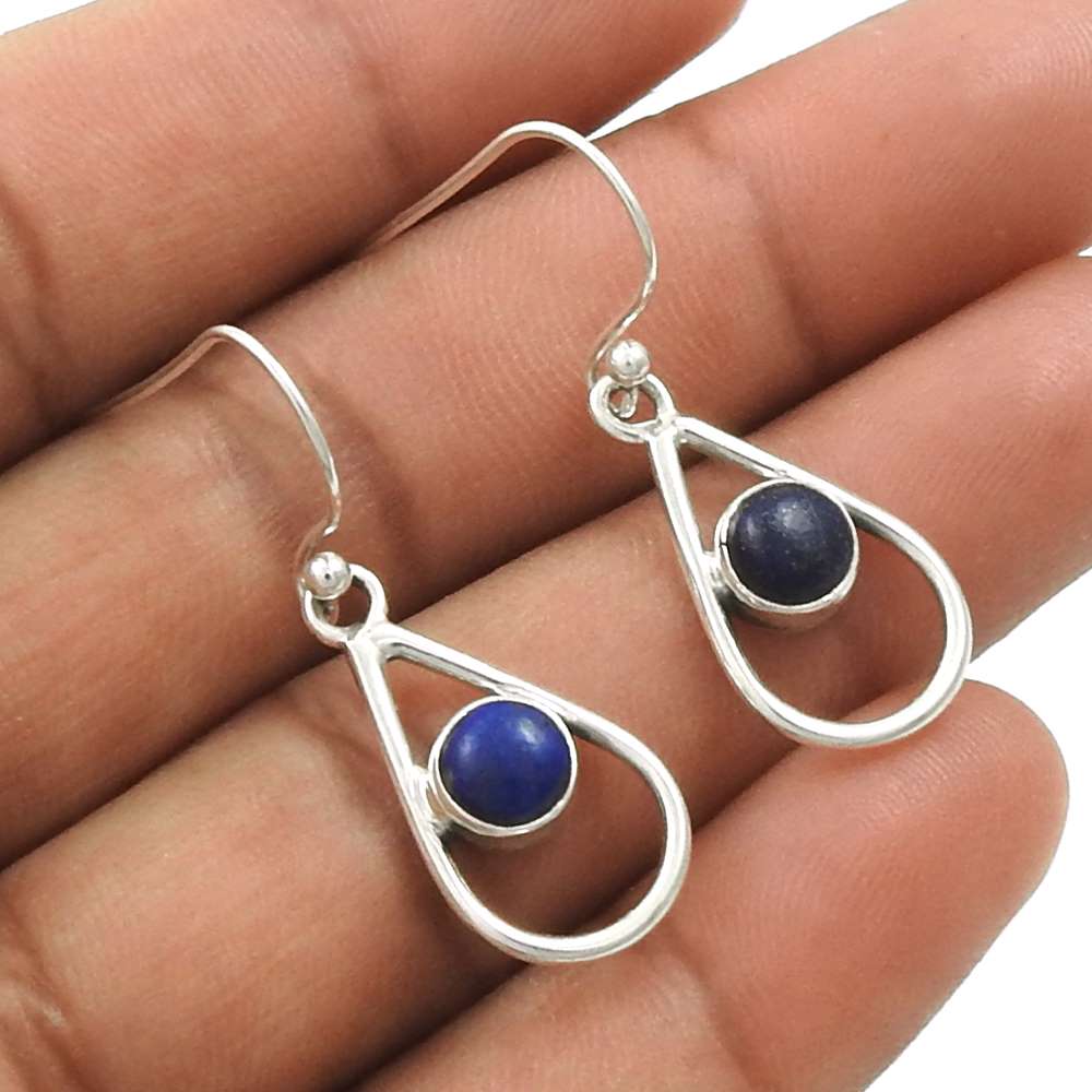 Natural TURQUOISE Gemstone HANDMADE Jewelry 925 Sterling Silver Earring AS2