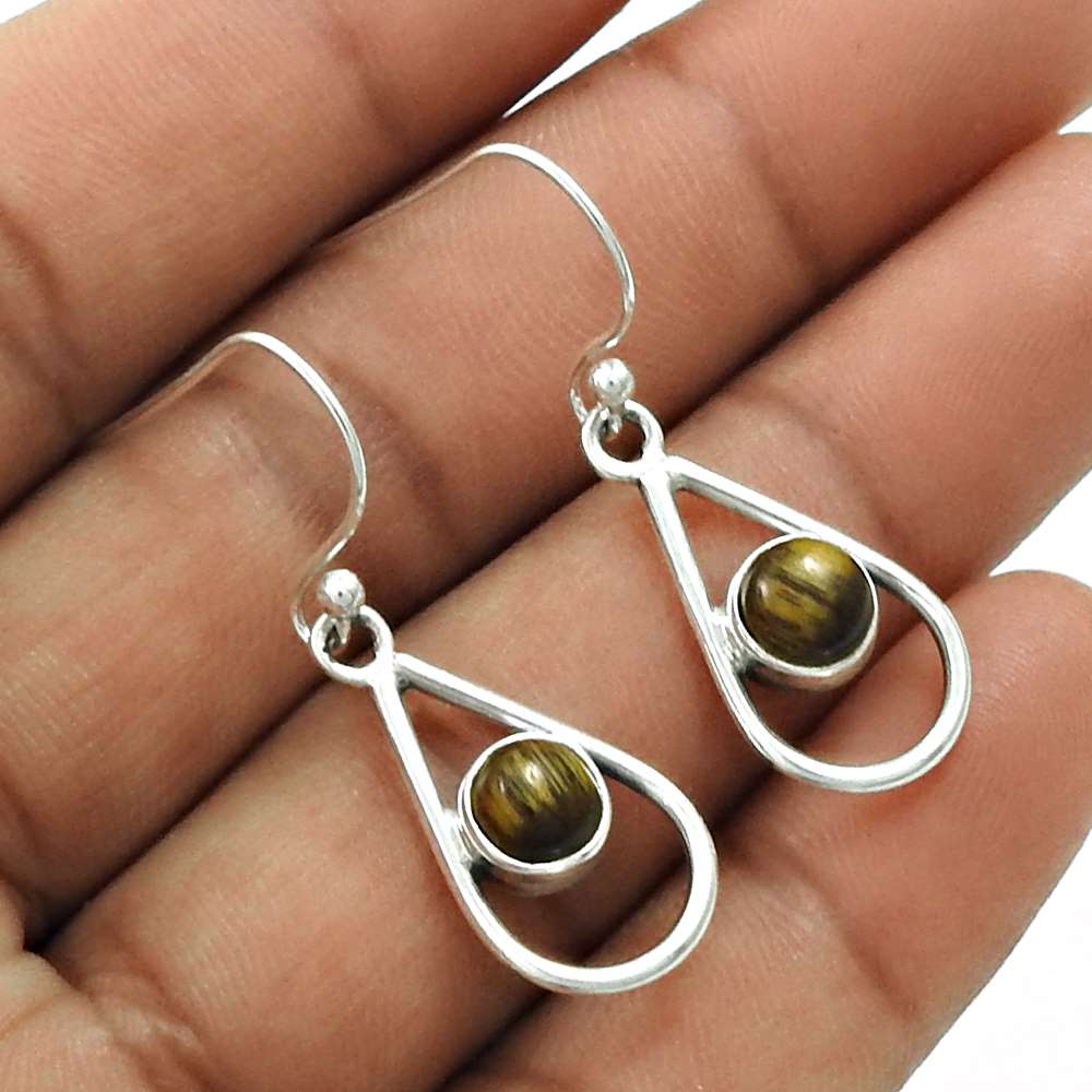 Natural TURQUOISE Gemstone HANDMADE Jewelry 925 Sterling Silver Earring AS2