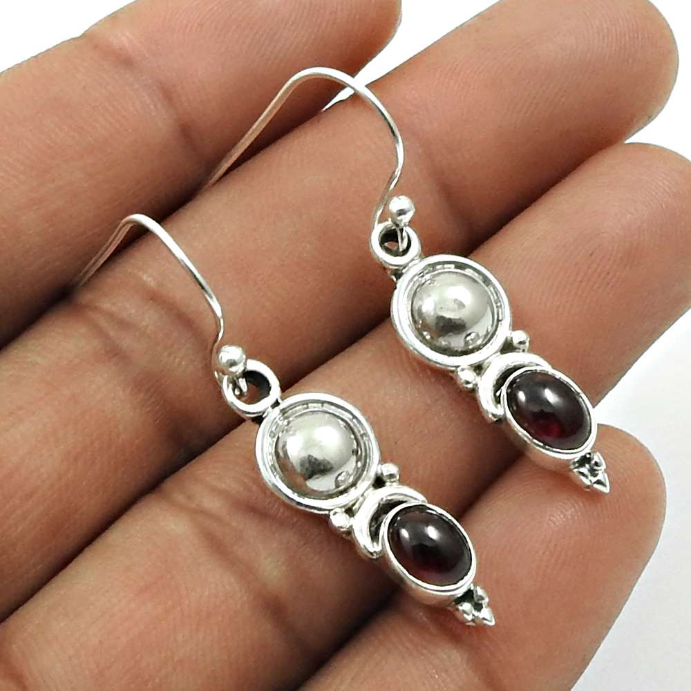 Natural RAINBOW MOONSTONE Gemstone HANDMADE Jewelry 925 Silver Earring AF16