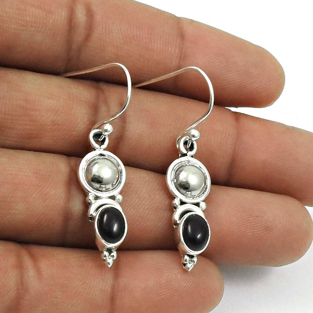 Natural RAINBOW MOONSTONE Gemstone HANDMADE Jewelry 925 Silver Earring AF16