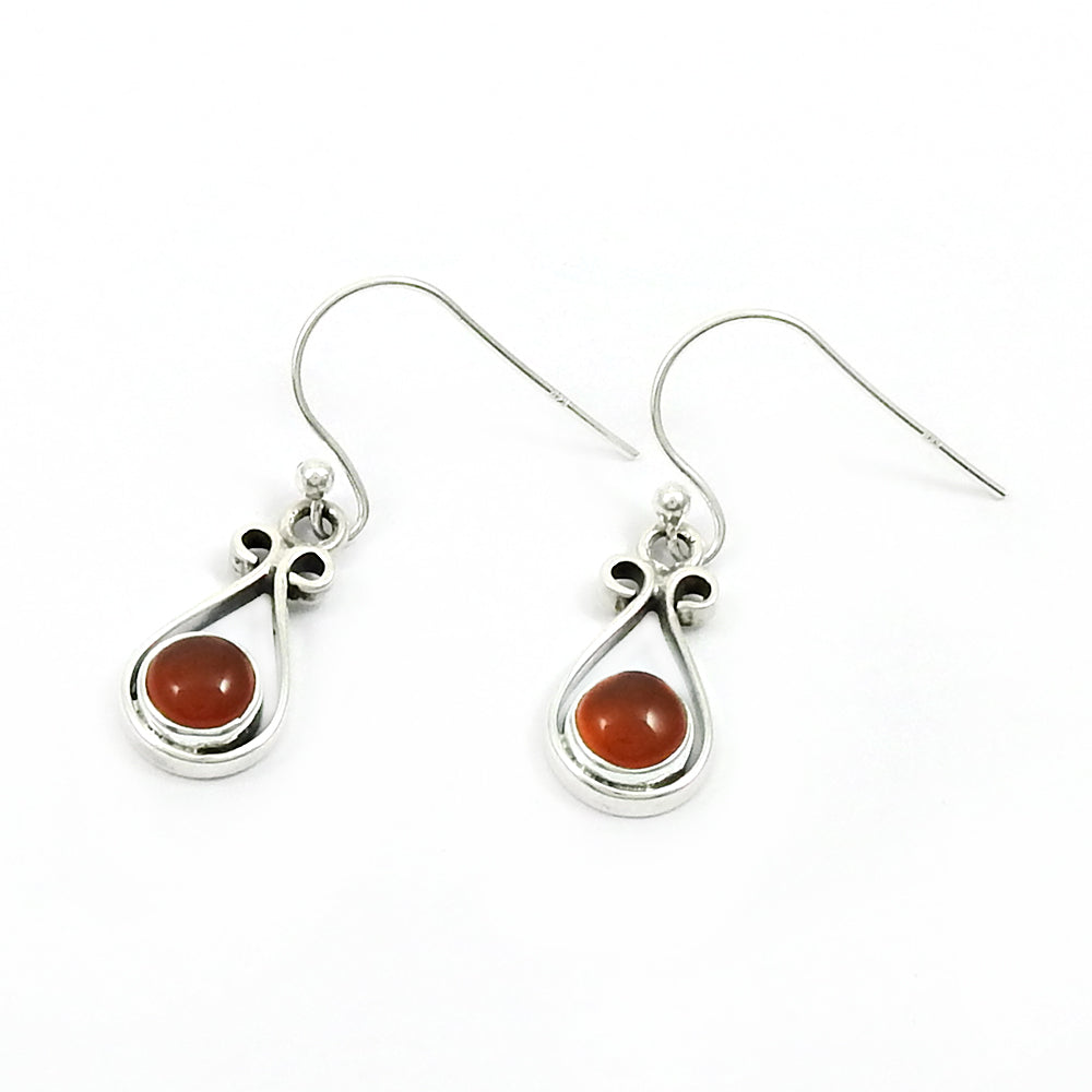 101 Natural Carnelian Gemstone Drop Dangle Boho Earrings 925 Sterling Silver F5