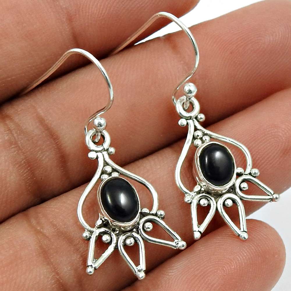 Turquoise Gemstone Earring 925 Sterling Silver Vintage Jewelry G10