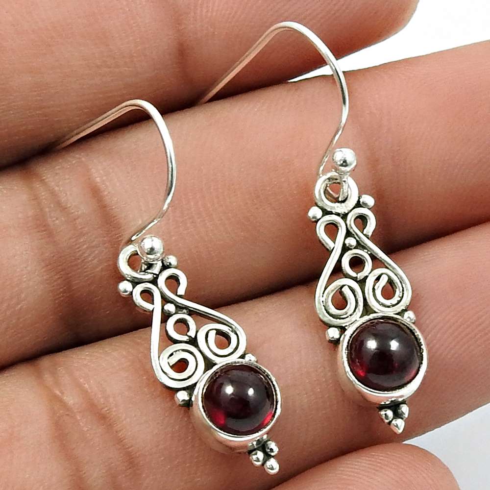 Amethyst Gemstone Earring 925 Sterling Silver Indian Jewelry V12