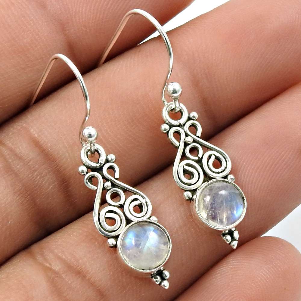 Amethyst Gemstone Earring 925 Sterling Silver Indian Jewelry V12