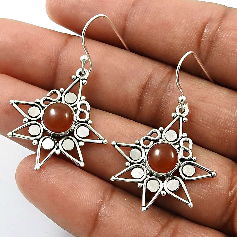 Round Shape Natural Pearl Jewelry 925 Solid Sterling Silver Earrings V7