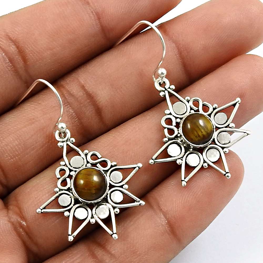 Round Shape Natural Pearl Jewelry 925 Solid Sterling Silver Earrings V7