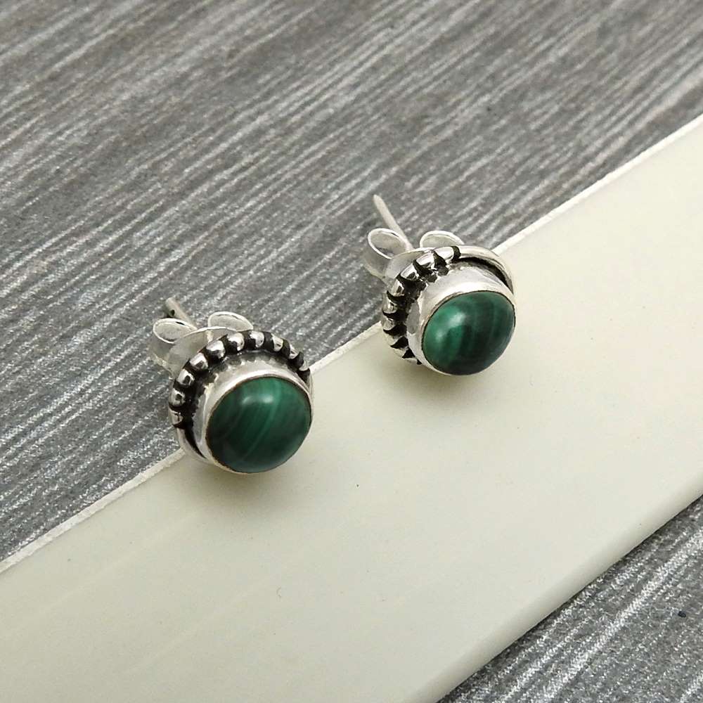 925 Sterling Silver Jewelry Labradorite Gemstone Stud Earrings Q2