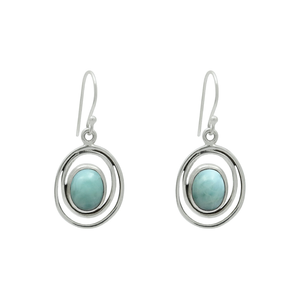 101 Natural Larimar Gemstone 925 Silver Charming Dangle Earrings For Women Girls B11