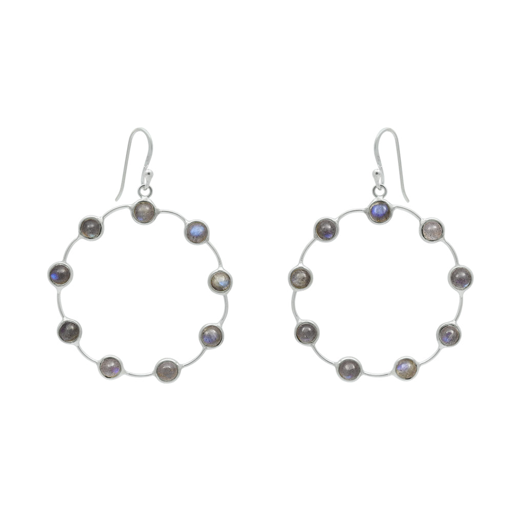 101 Woman Gift Natural Labradorite Drop Dangle Boho Earrings 925 Silver S58