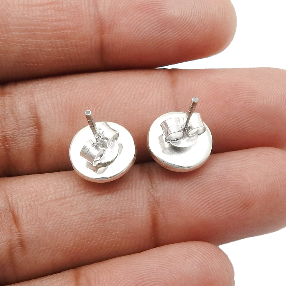 101 Rose Quartz Gemstone Stud Post Heart Chakra Birthday Earrings Sterling Silver