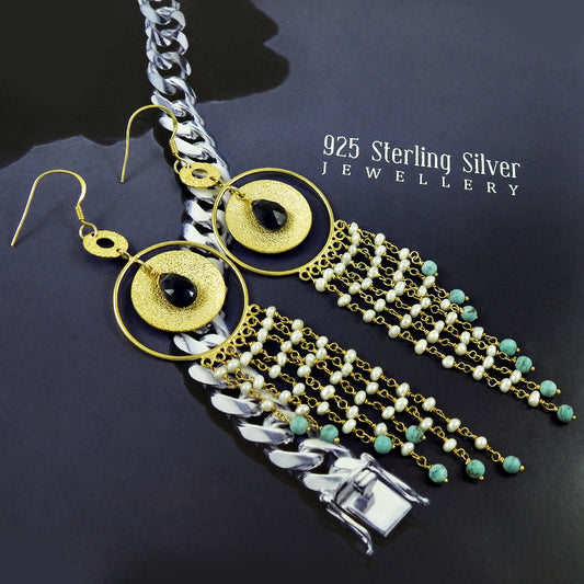 Natural Iolite Gemstone 925 Silver Gold Plated Mothers Day Gift Earrings X5