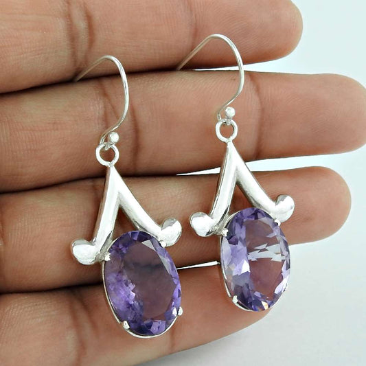 Charming 925 Sterling Silver Amethyst Earrings Supplier