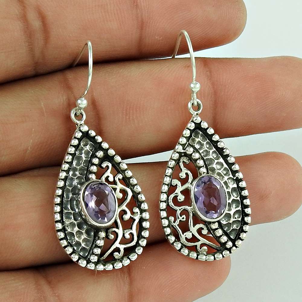 Big Delicate Garnet 925 Sterling Silver Earrings Wholesaling