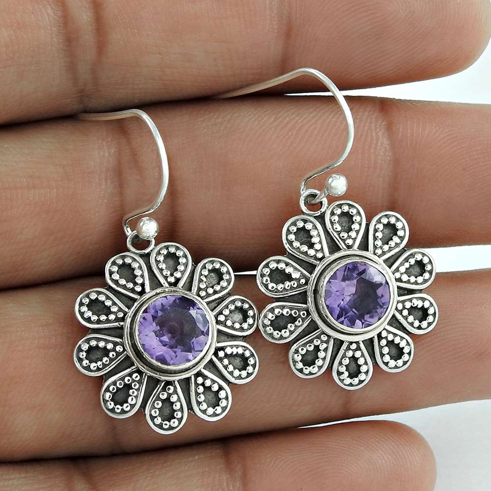 Passion Amethyst 925 Sterling Silver Earrings Wholesale