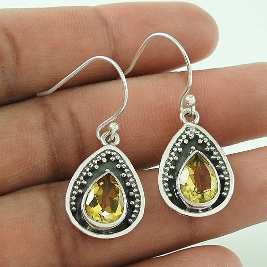 Amusable 925 Sterling Silver Citrine Earrings Supplier