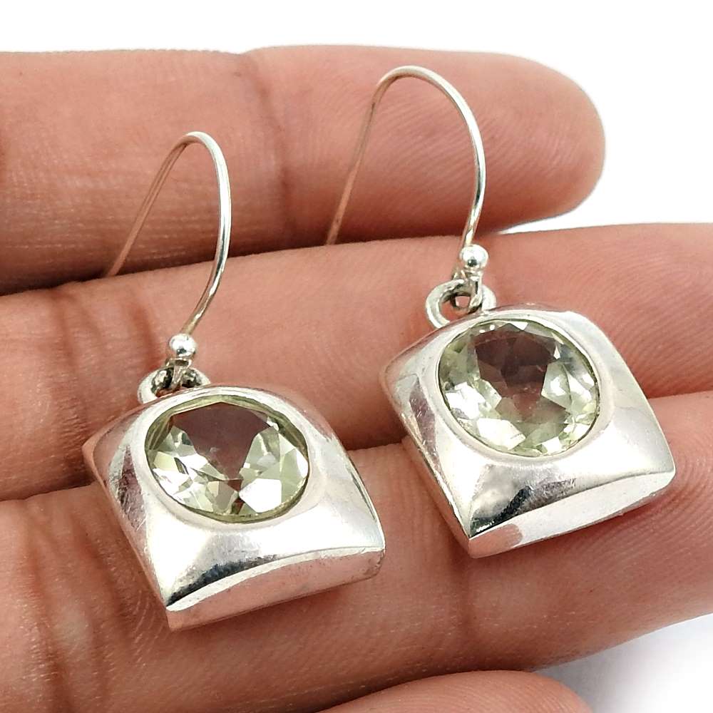 Lemon Topaz Gemstone Earring 925 Sterling Silver Vintage Look Jewelry T20