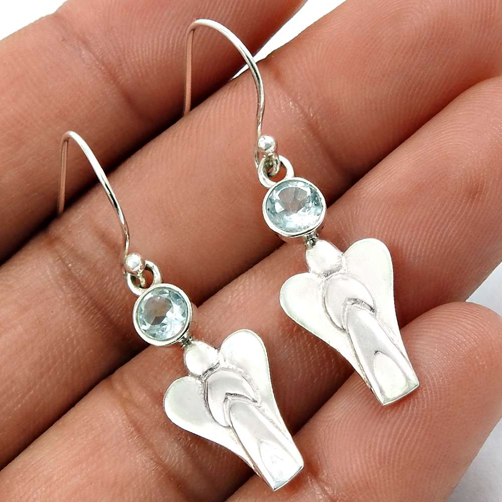 Garnet Gemstone Earring 925 Sterling Silver Handmade Indian Jewelry D22