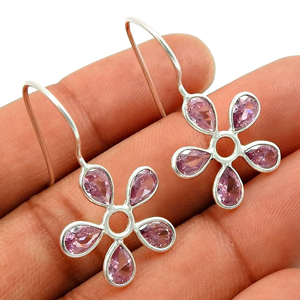 Ruby CZ Gemstone Earring 925 Sterling Silver Ethnic Jewelry O79