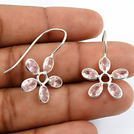 101 Woman Gift Natural Cubic Zirconia Dangle Ethnic Earrings 925 Silver S20