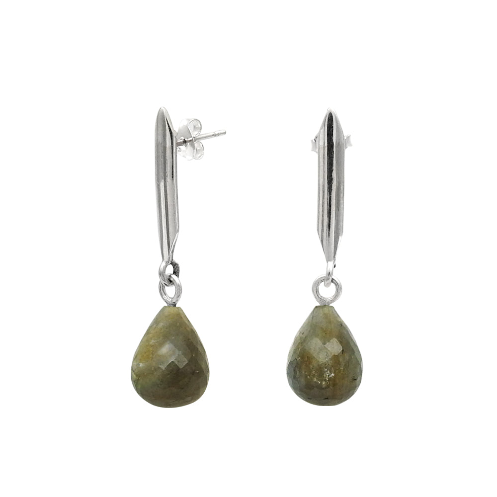 101 Natural Labradorite 925 Silver Drop Dangle Bohemian Earrings For Women G46