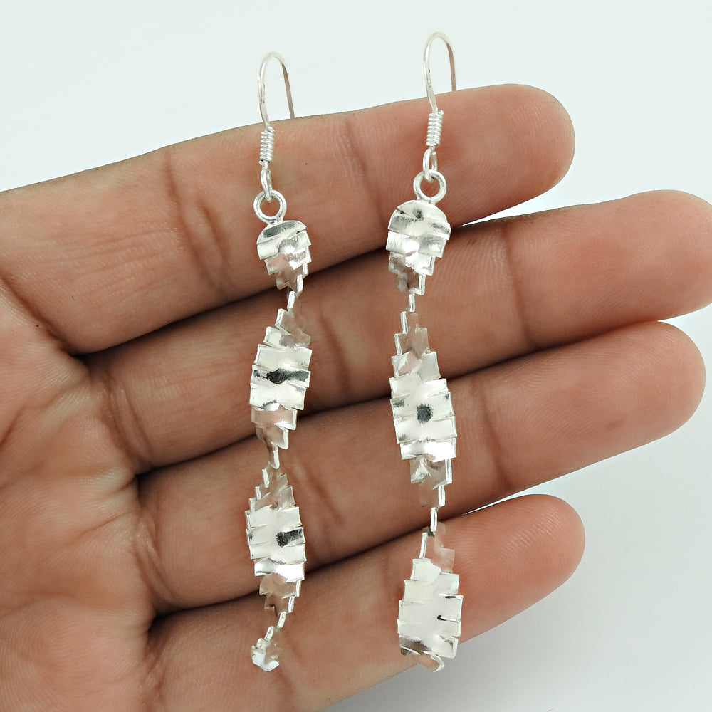 Indian Artisan Mothers Day Gift Jewelry 925 Solid Sterling Silver Boho Earrings M2