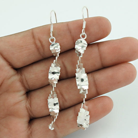 Indian Artisan Mothers Day Gift Jewelry 925 Solid Sterling Silver Boho Earrings M2