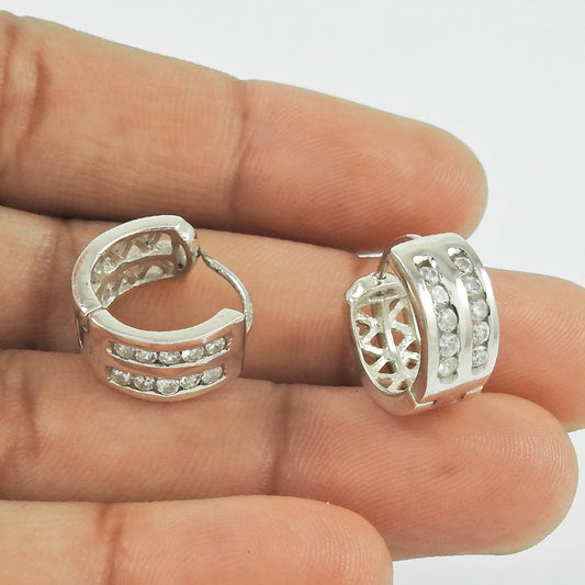 Hoop Boho Earrings 925 Solid Sterling Silver Handmade Mothers Day Gift Jewelry N2