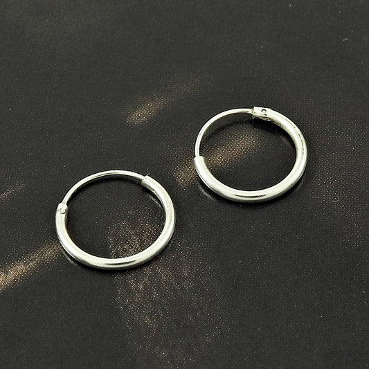 Artisan 925 Solid Sterling Silver Mothers Day Gift Jewelry Hoop Earrings O2