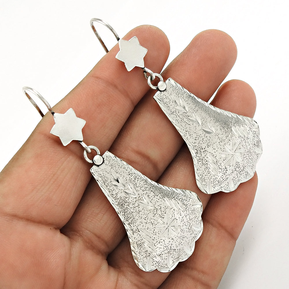 925 Sterling Silver Handcrafted Jewelry Drop/Dangle Ethnic Earrings A1