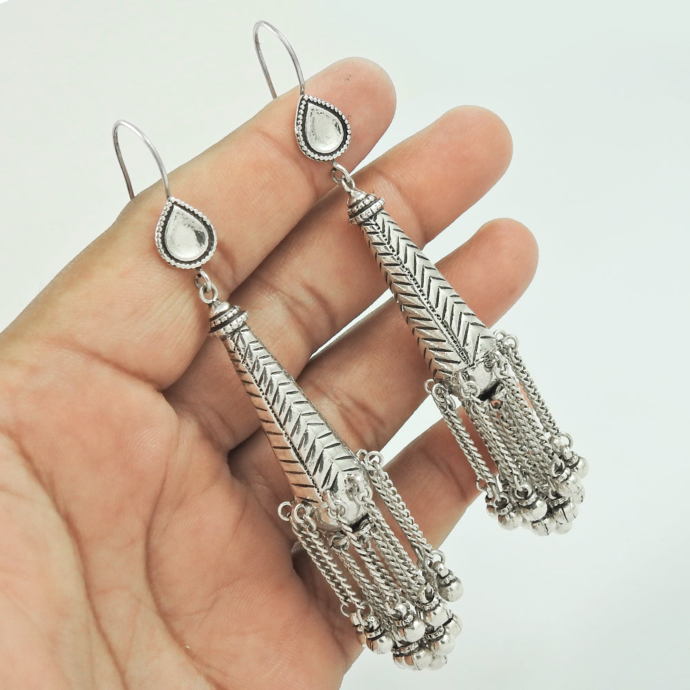 Artisan 925 Solid Sterling Silver Jewelry Drop/Dangle Boho Earrings C1