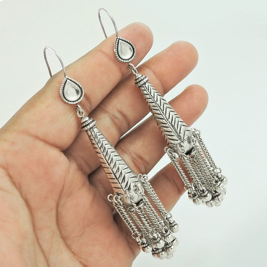 Artisan 925 Solid Sterling Silver Jewelry Drop/Dangle Boho Earrings C1