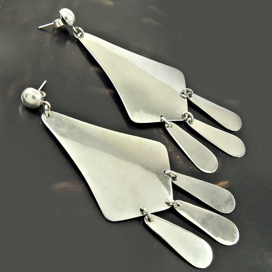 925 Sterling Silver Handcrafted Jewelry Drop/Dangle Bohemian Earrings D1